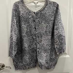 Talbots Navy Paisley Size 3X